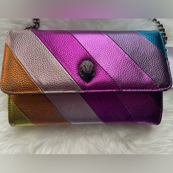 New! Kurt Geiger Rainbow Striped Crossbody Bag - Picture 2 of 9